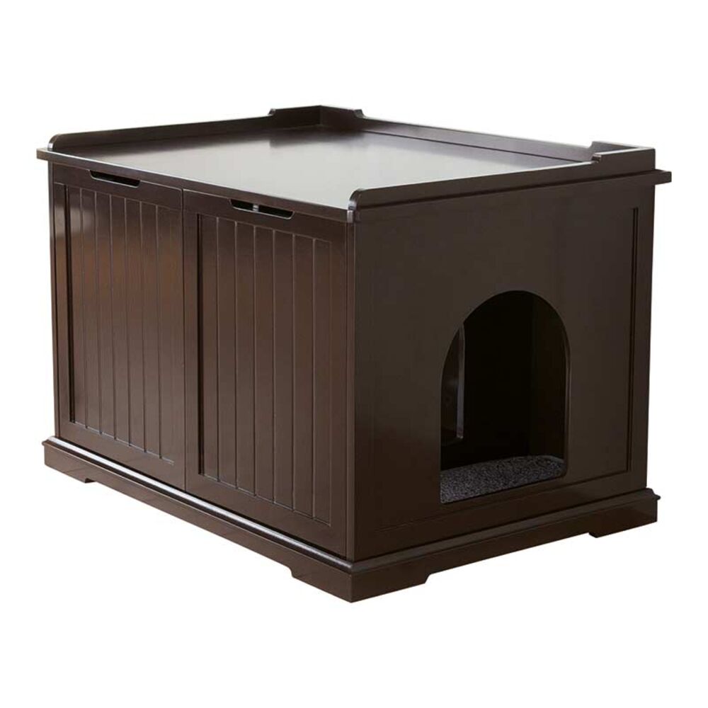 image of Extra Large Brown Wood Litter Box Enclosure