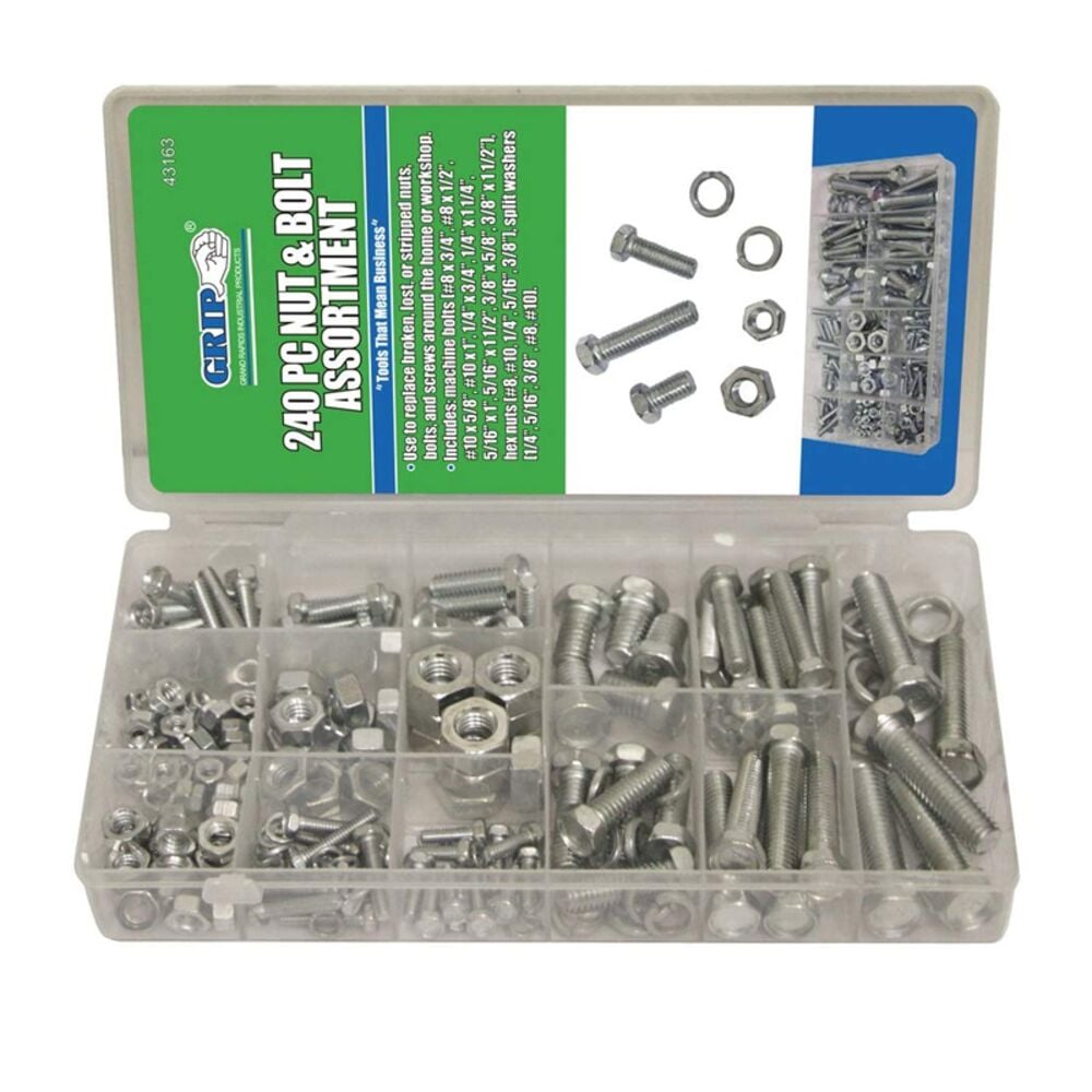 image of 240 Piece Nut & Bolt SAE Assortment