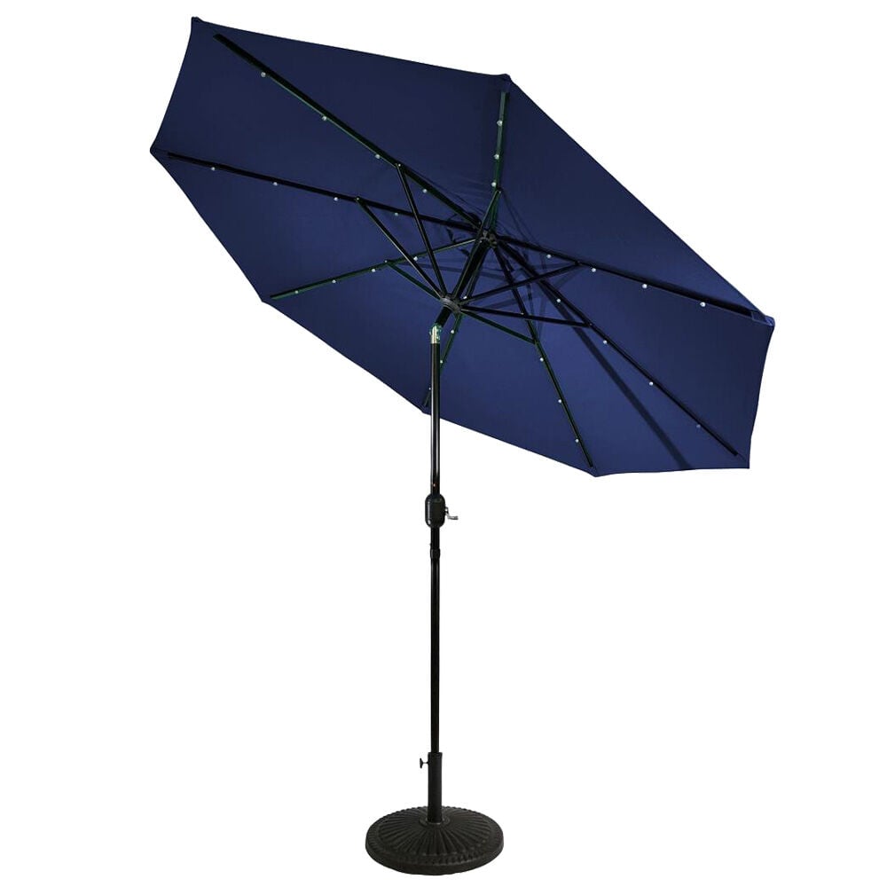 image of 9 Ft. Navy Solar Light Umbrella