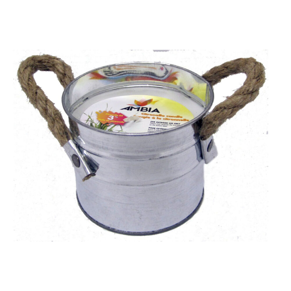 image of Citronella Galvanized Bucket with Rope Handle