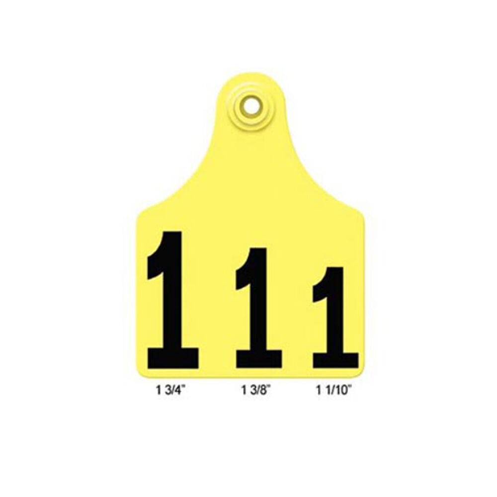 image of Blank Ear Tags- Maxi Female Small Male, Yellow 25 ct