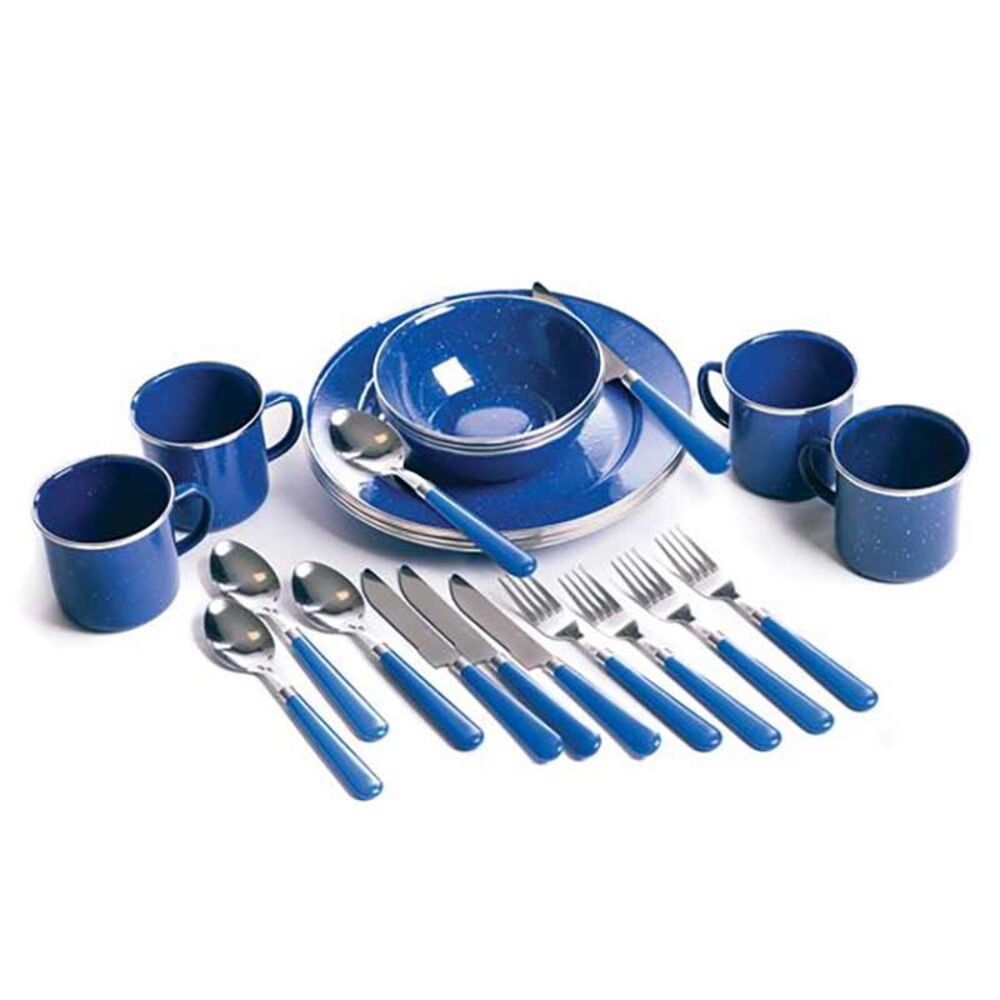 image of Deluxe 24-Piece Enamel Tableware Set