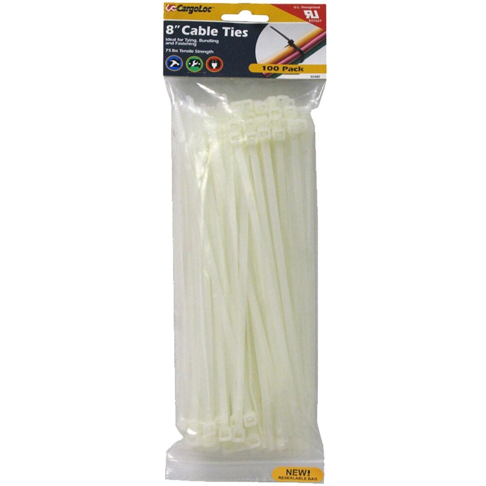 image of Nylon Cable Ties, 8 in, 100 count