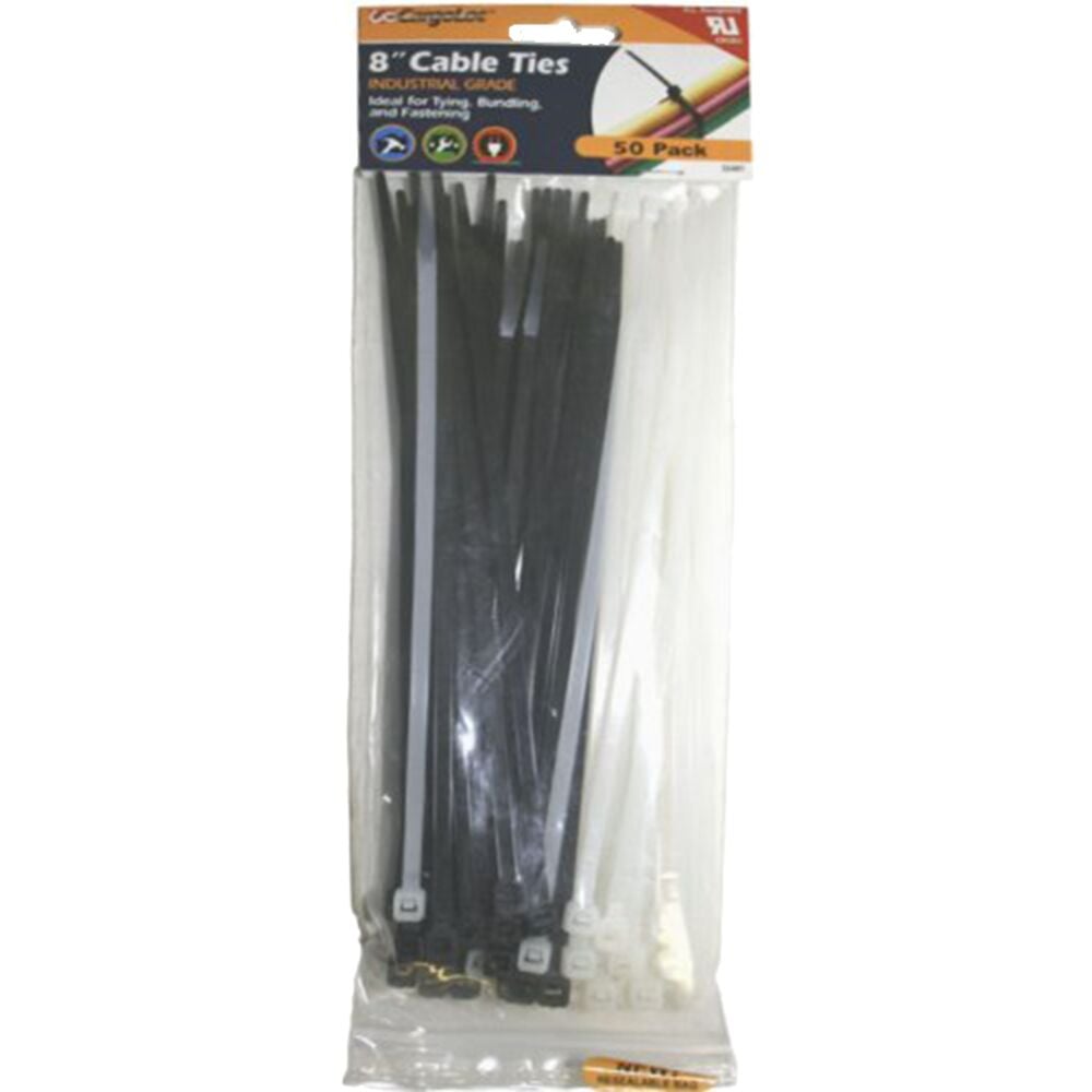 image of Assorted Cable Ties, 8 in, 50 count