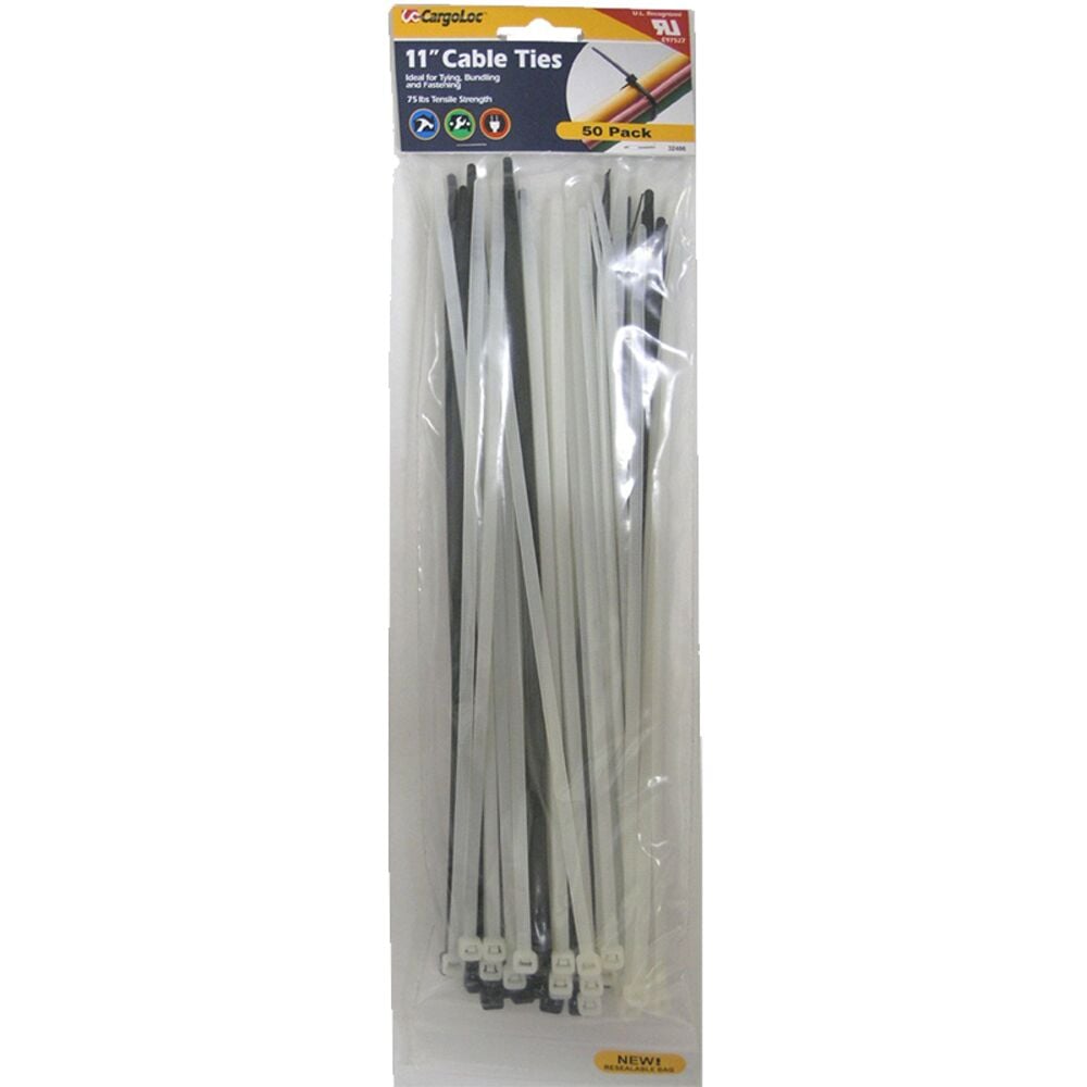 image of Assorted Cable Ties, 11 in, 50 count