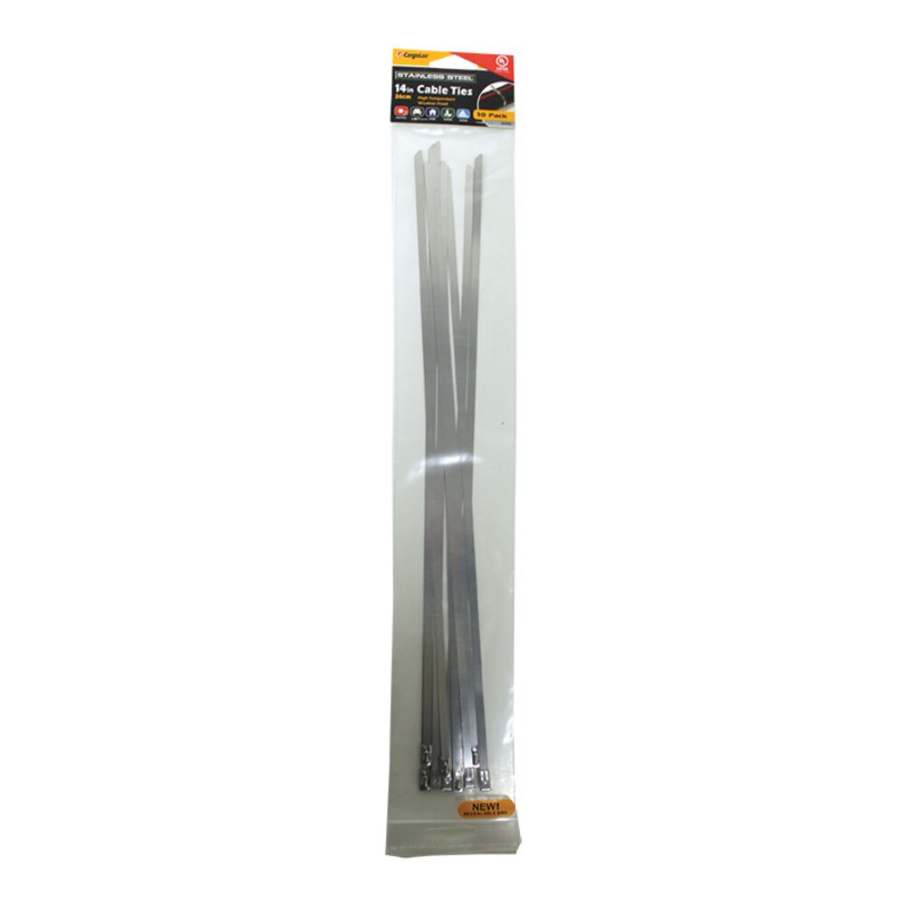 image of Stainless Cable Ties, 14 in, 10 count