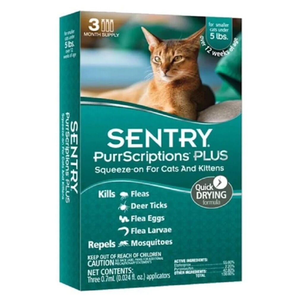 image of Cat Flea and Tick Control- PurrScriptions Plus, Under 5 lb, 3 Dose