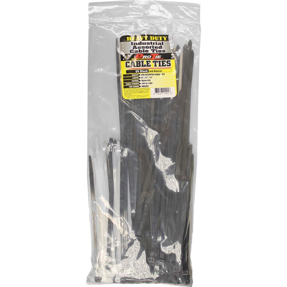 image of Cable Tie Assortment, 200 count