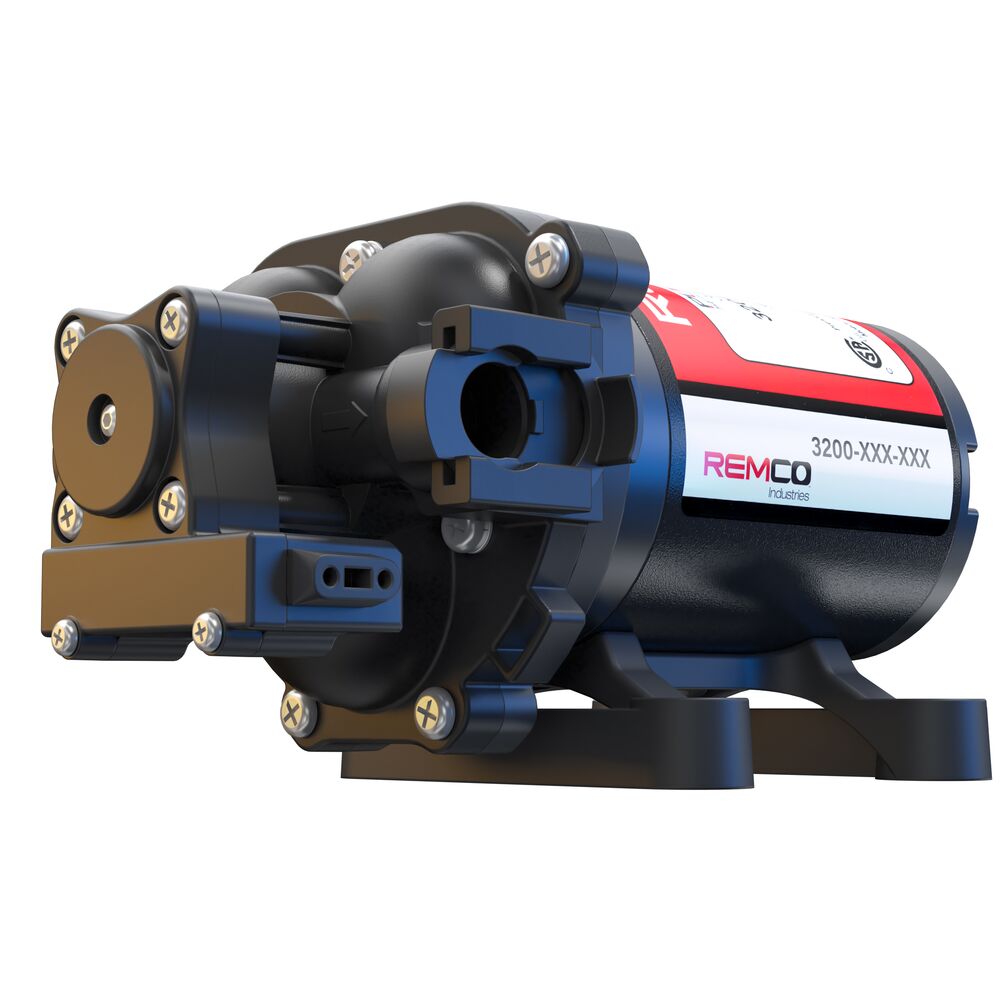 image of Pump 3200 RV 3.2gpm, 45psi,demand,12vdc, 3/4-inch quick attach, w/fittings, w/filter