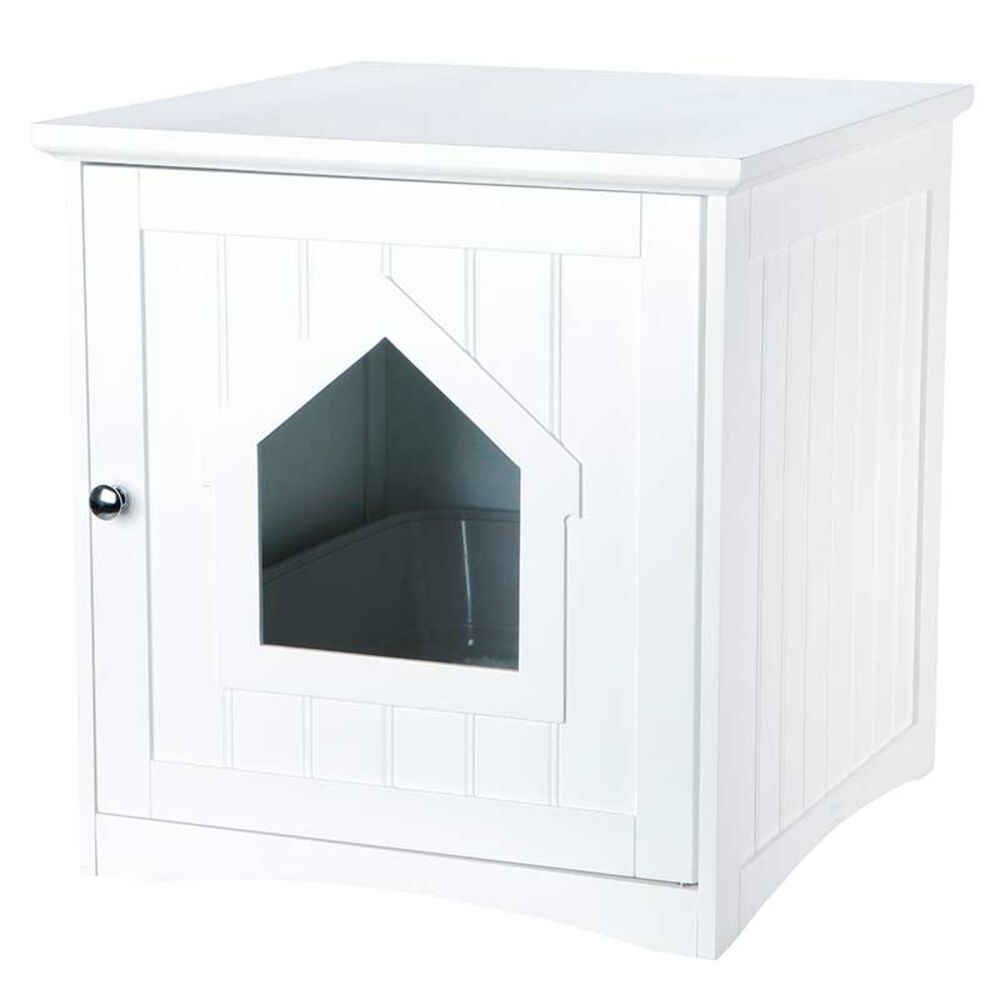 image of Standard White Wooden Litter Box Enclosure