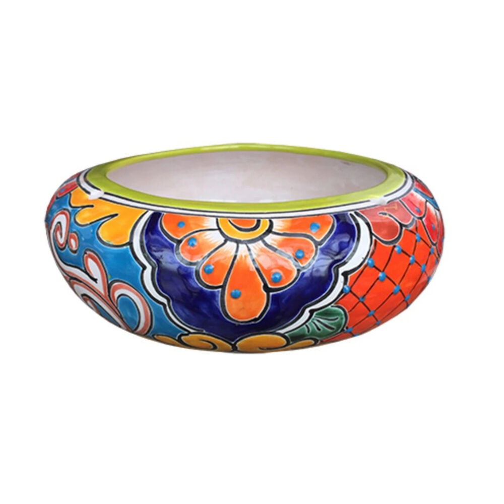 image of Hand Painted Donut Planter, Ceramic,11-in