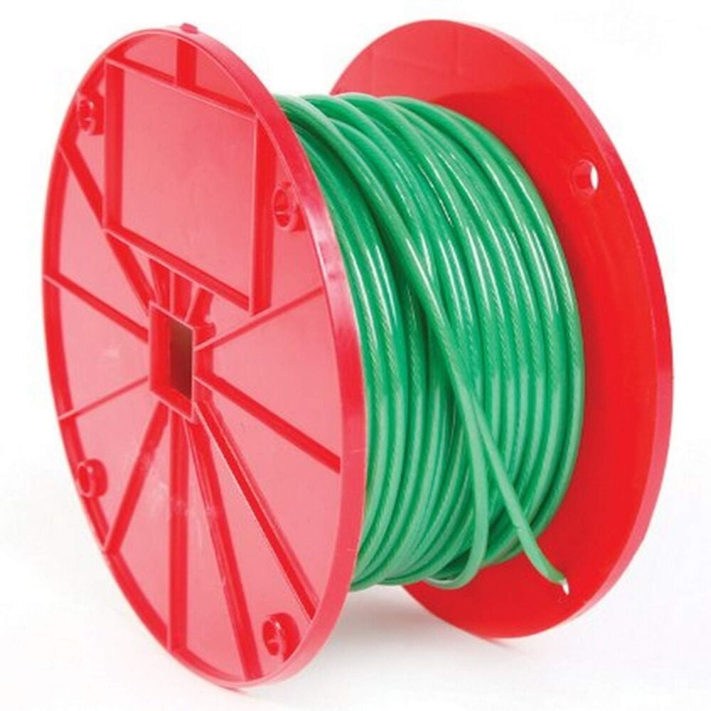 image of Cable, 1 by 7 Construction, Trade Size 1/16-.140 by 250 Feet, Galvanized with Green Vinyl Coating (Sold By the Foot)