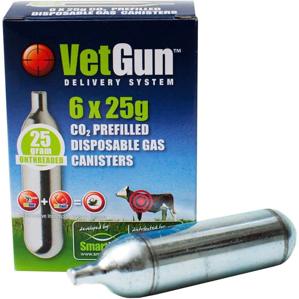 image of VetGun CO2 Cartridges, 25 gm, 6 pack