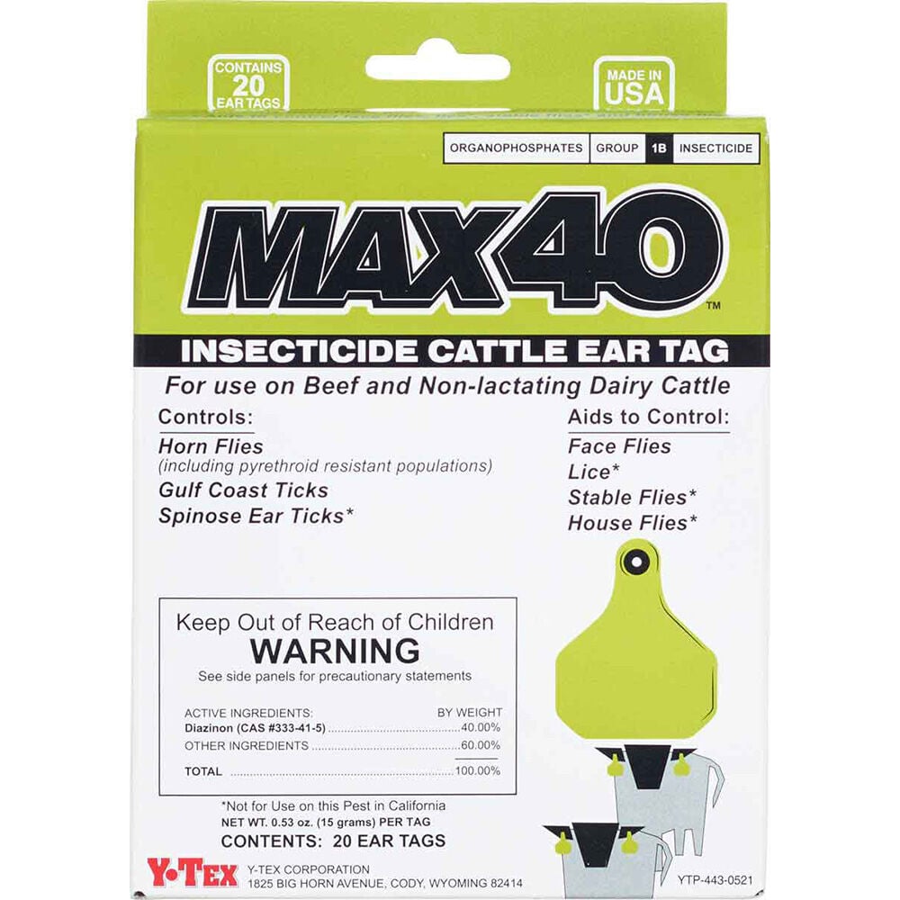 image of Max40 Insecticide Ear Tags for Cattle