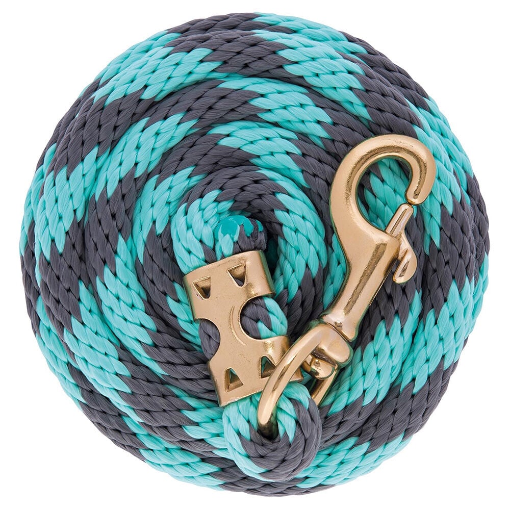 image of Value Poly Lead Rope with Brass Plated 225 Snap, Gray/Mint