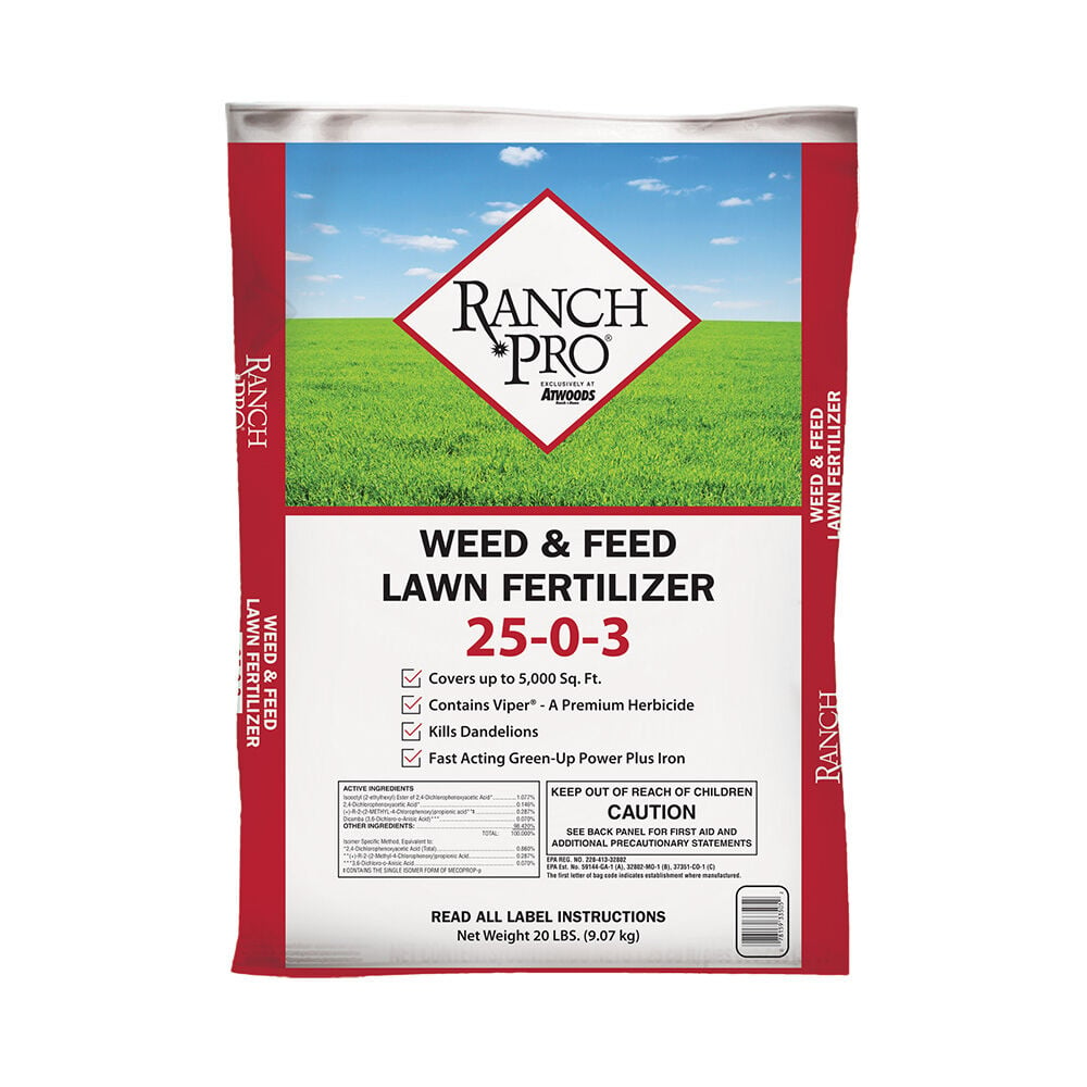 image of Ranch Pro Weed & Feed Lawn Fertilizer,25-0-3, 20 lbs