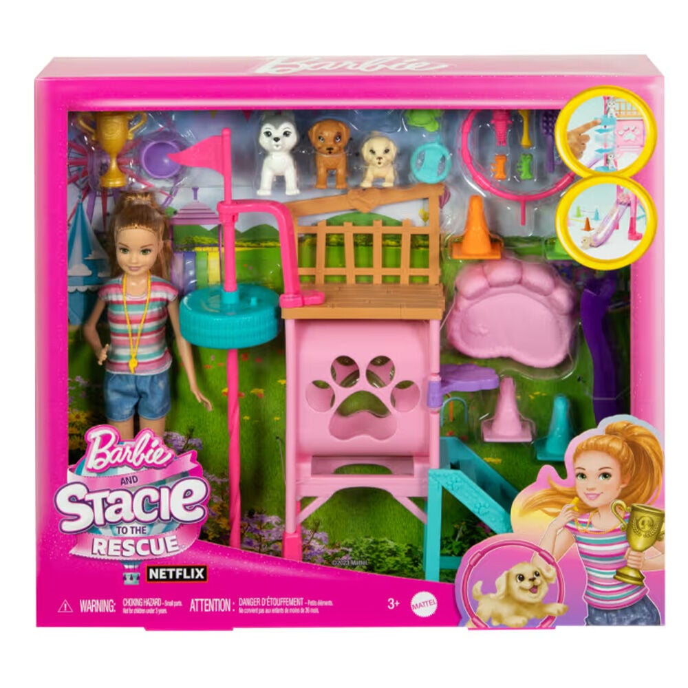 image of Doll and Playset- Stacie to the Rescue Puppy Playground